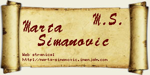 Marta Simanović vizit kartica